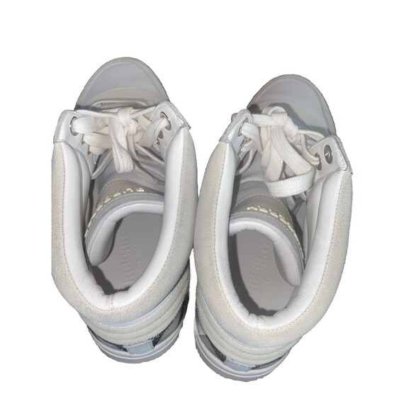 Burberry - Men's Reeth Leather House Check High-Top Sneakers White Size 12 - Picture 10 of 16